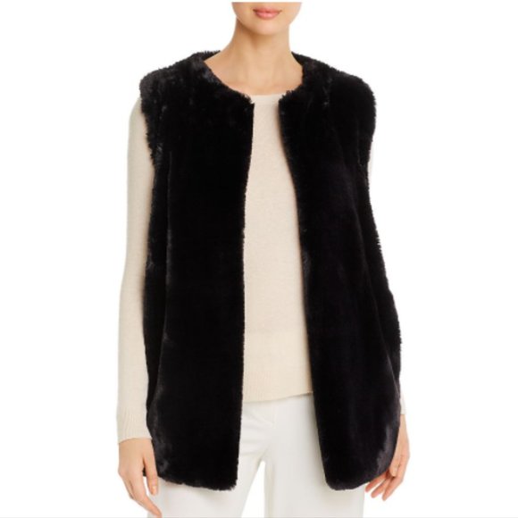 Capote Black Winter Faux Fur Vest XL